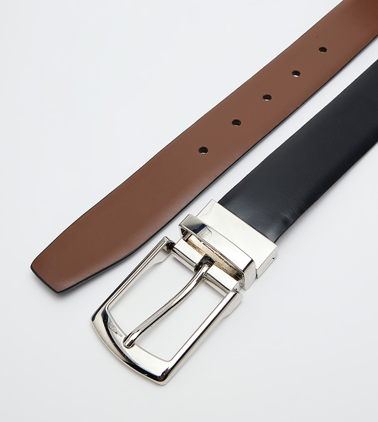 Reversible Buckle Leather Belt