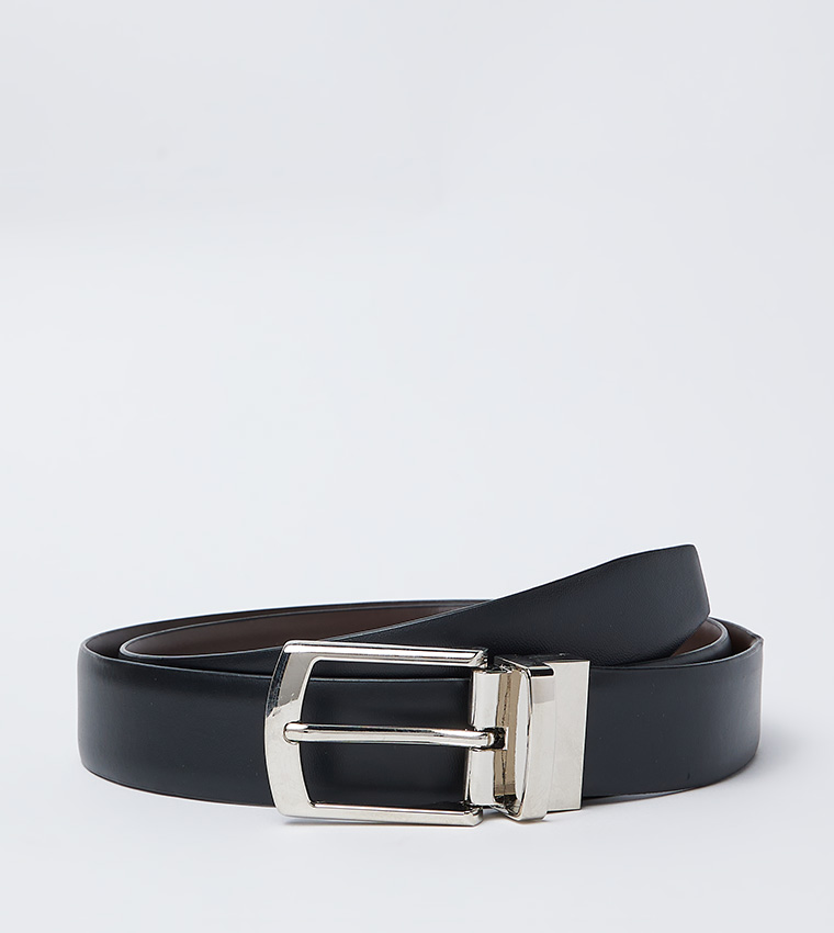 Reversible Buckle Leather Belt