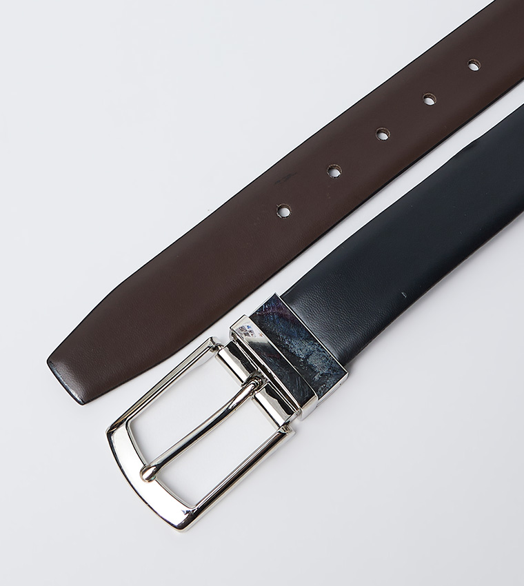 Reversible Buckle Leather Belt