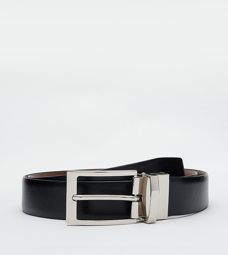 Reversible Buckle Leather Belt