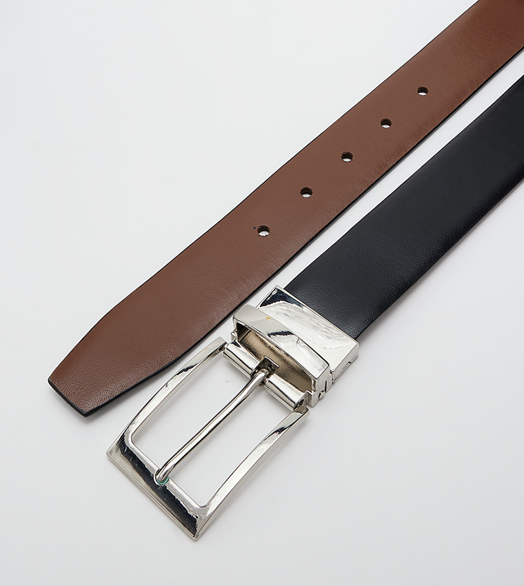 Reversible Buckle Leather Belt