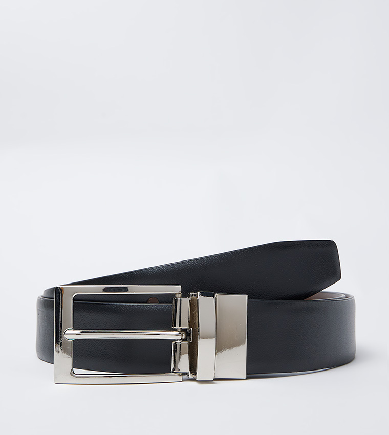 Reversible Buckle Leather Belt