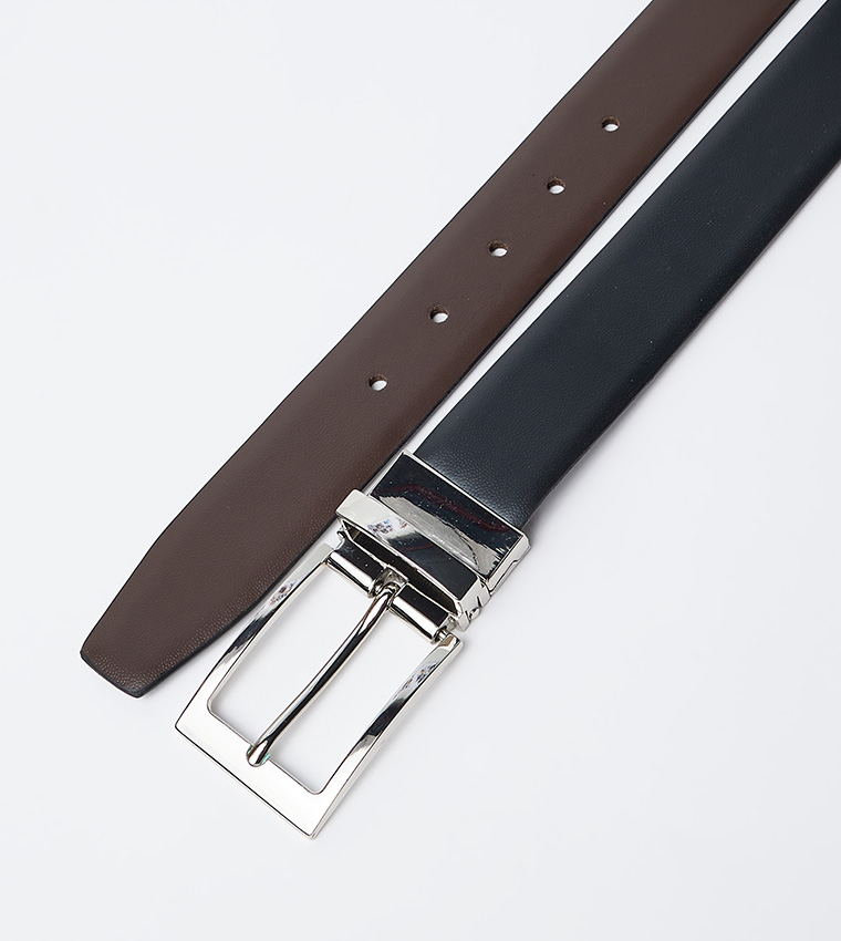 Reversible Buckle Leather Belt