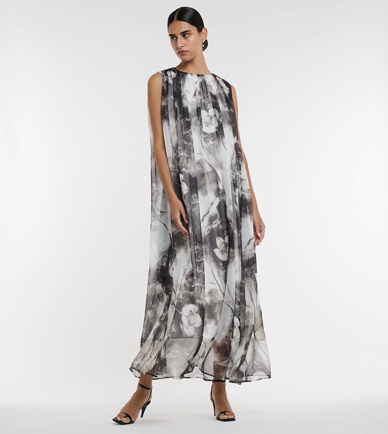 Printed Sleeveless Maxi Dress 