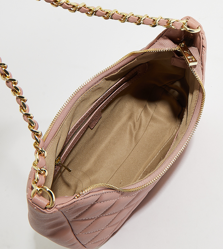 Quilted Logo Detail Shoulder Bag