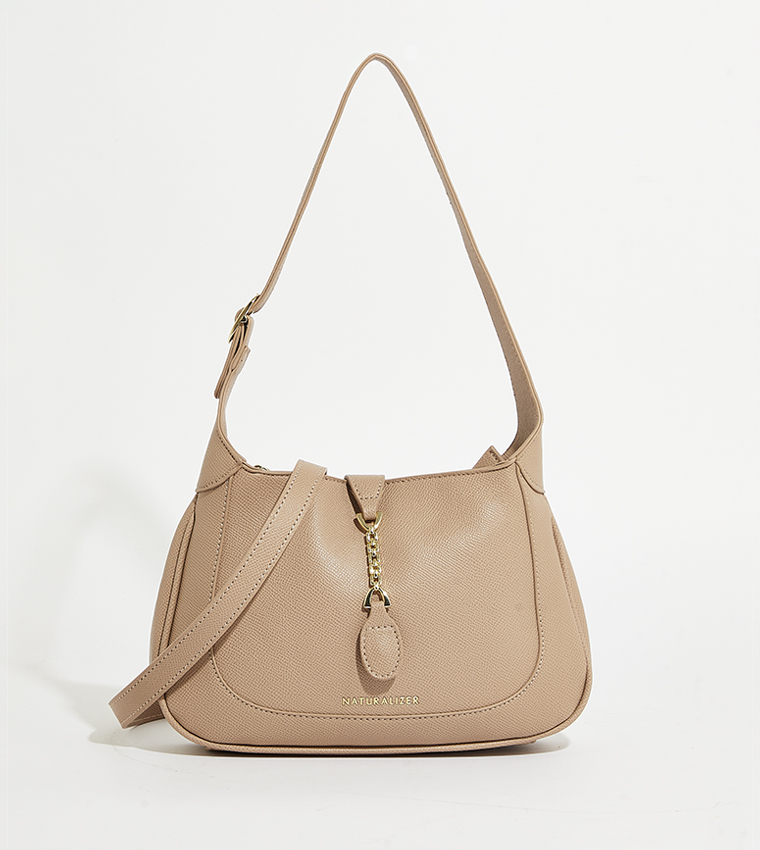 Textured Logo Detail Shoulder Bag