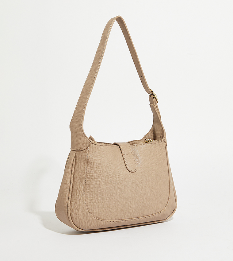 Textured Logo Detail Shoulder Bag