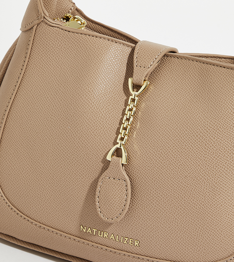 Textured Logo Detail Shoulder Bag