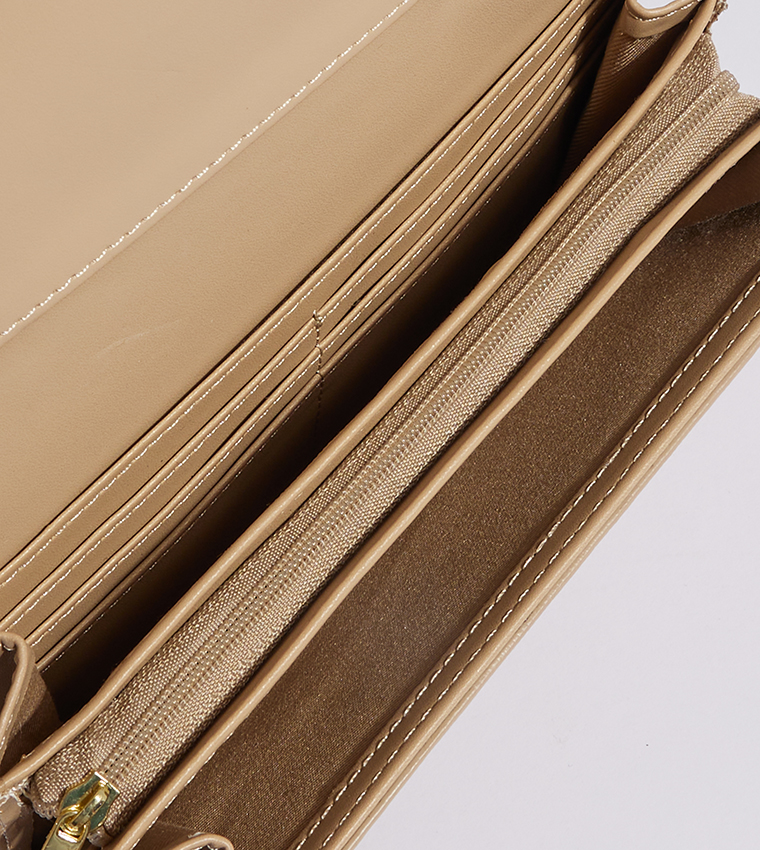 Textured Logo Detail Clutch