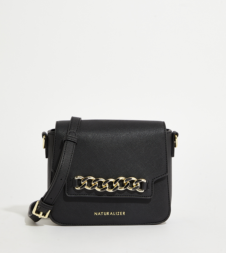 Logo Detail Metal Accent Crossbody Bag