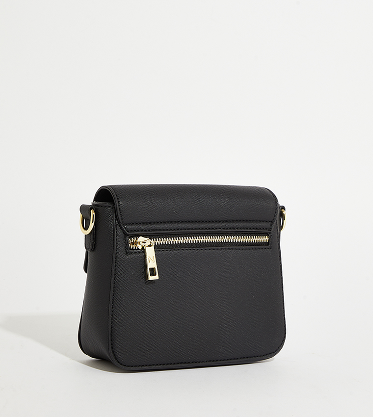 Logo Detail Metal Accent Crossbody Bag