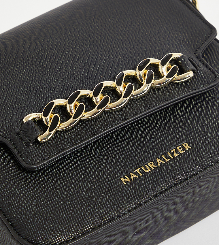 Logo Detail Metal Accent Crossbody Bag