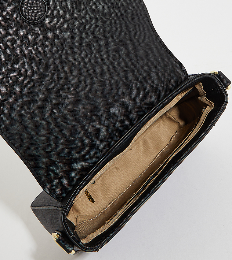 Logo Detail Metal Accent Crossbody Bag
