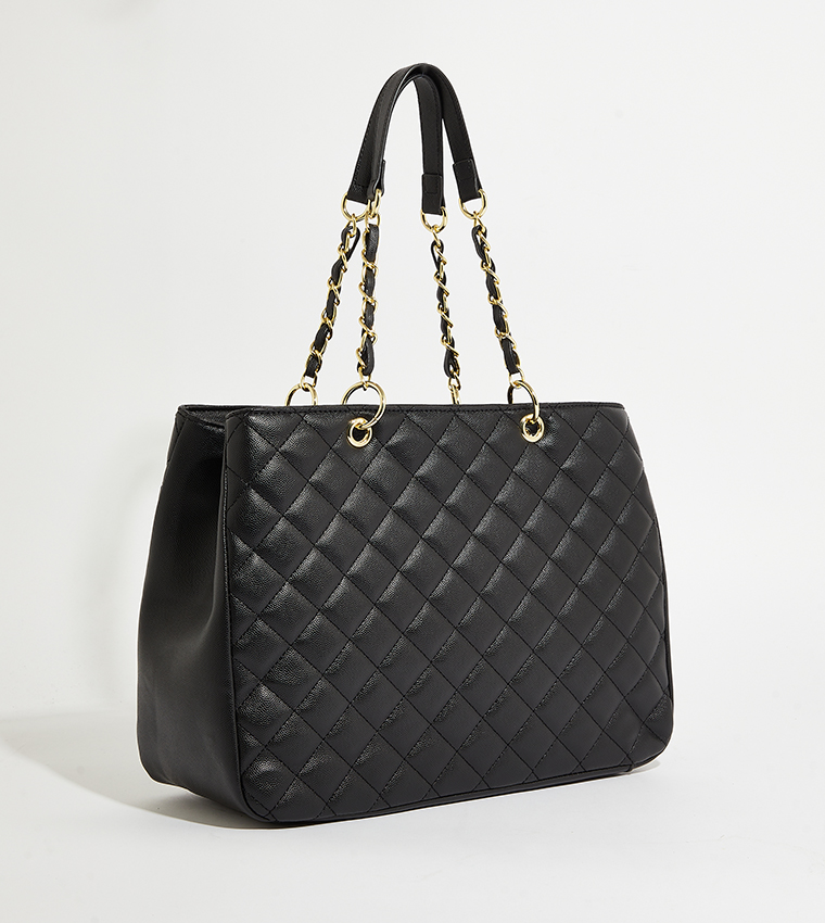 Buy Naturalizer Quilted Logo Detail Tote Bag In Black 6thStreet UAE