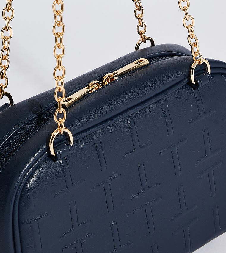 Textured chain handle discount bag