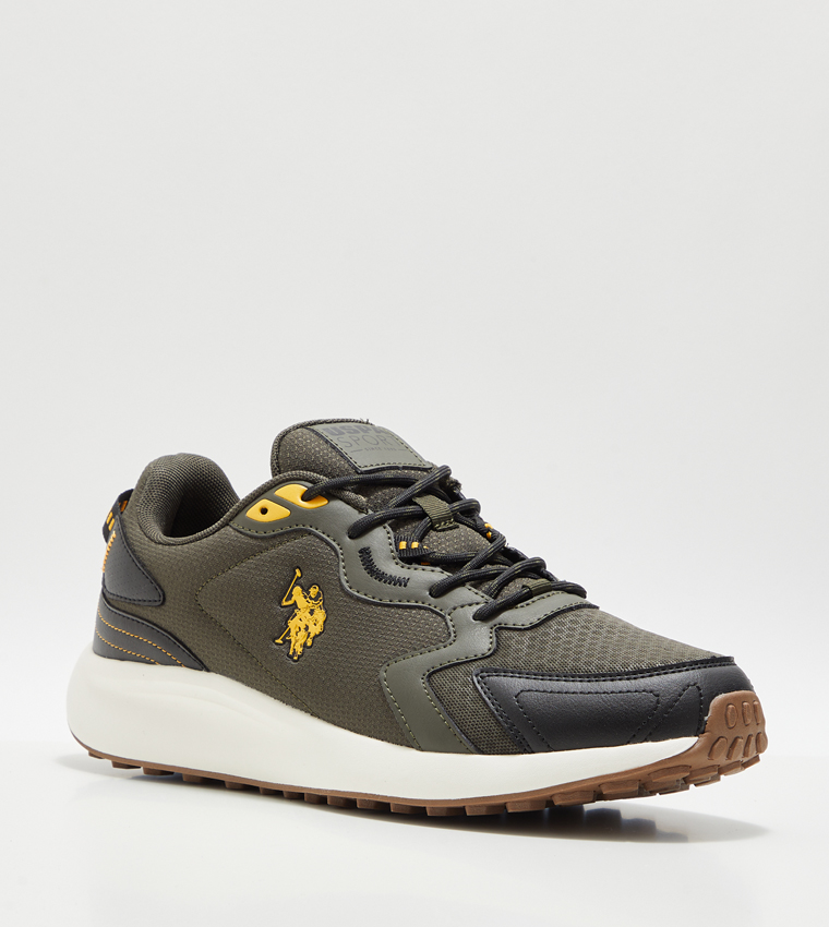 Buy U.S. Polo Assn. ROMULUS 3PR Logo Detail Lace Up Sneakers In Khaki 6thStreet Bahrain