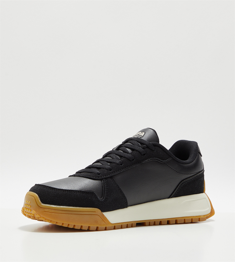 GWEN PU 3PR Logo Detail Lace-Up Sneakers