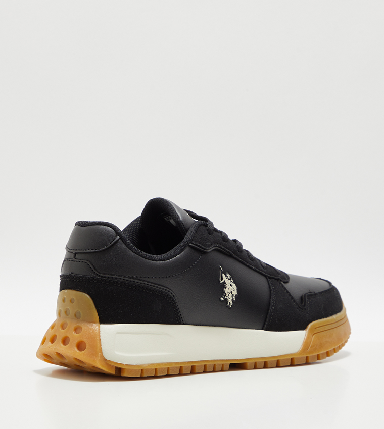 GWEN PU 3PR Logo Detail Lace-Up Sneakers