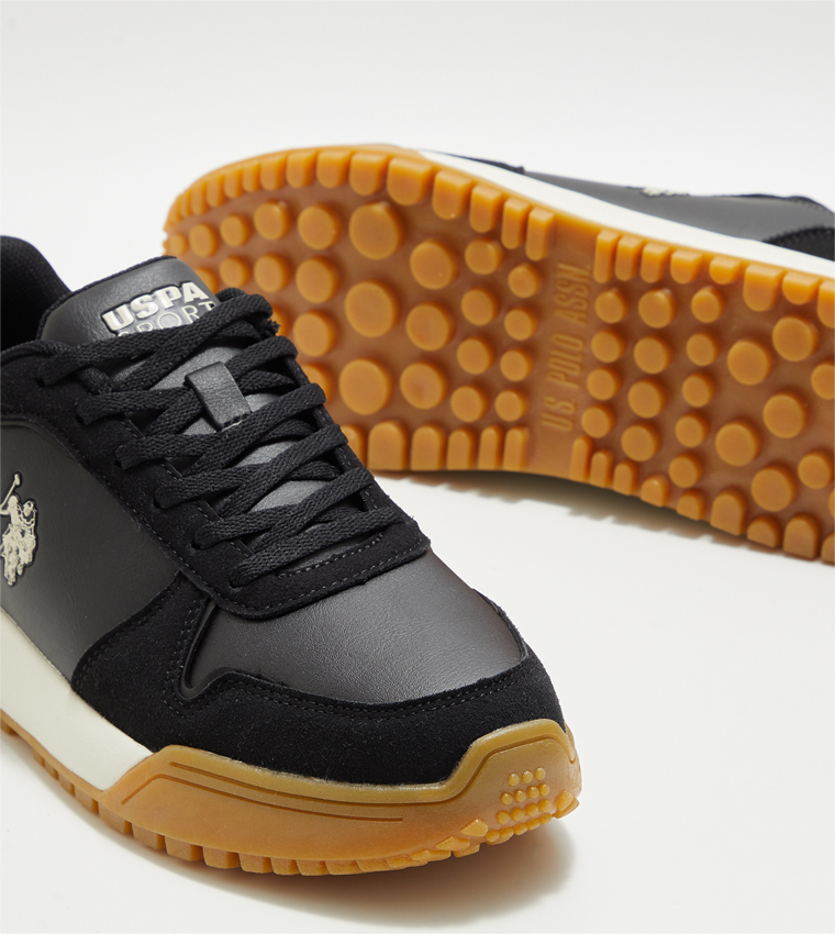 GWEN PU 3PR Logo Detail Lace-Up Sneakers