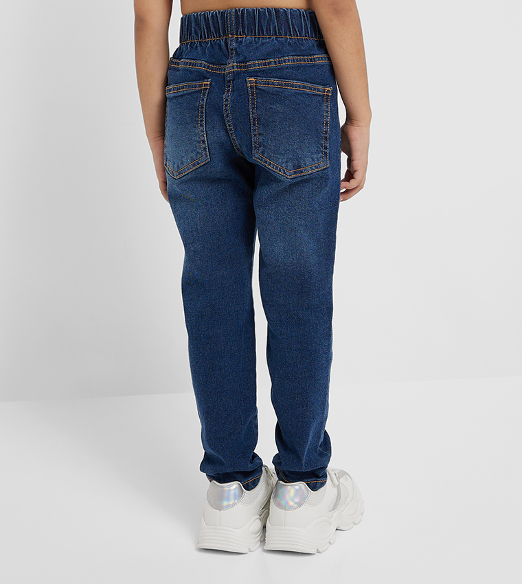 Mens jeans deals with elastic waist