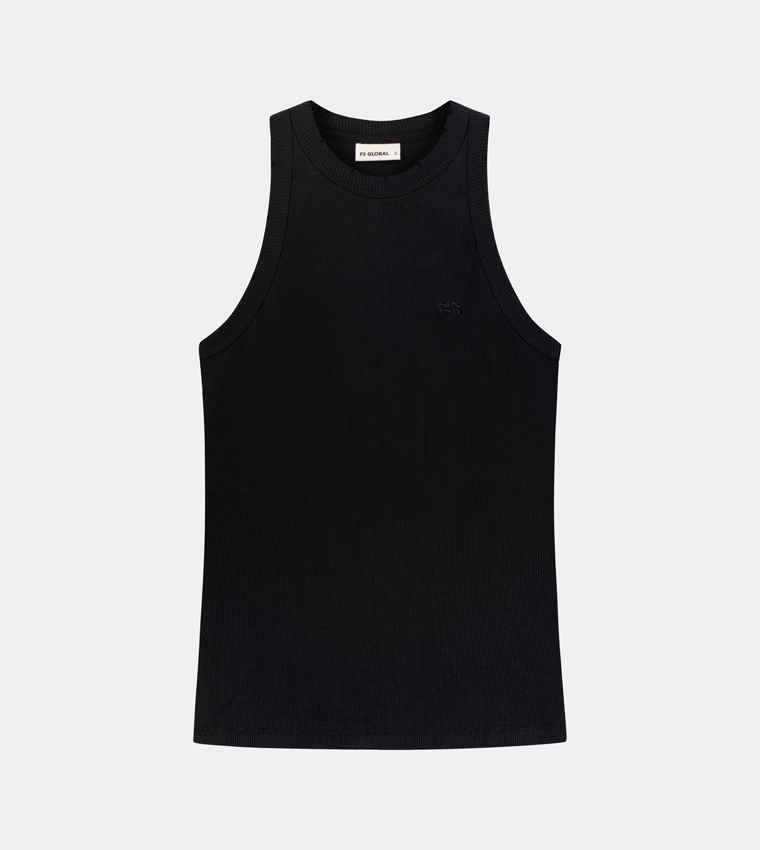 Ribbed Crew Neck Tank Top
