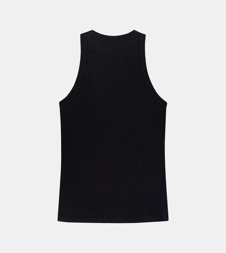 Ribbed Crew Neck Tank Top