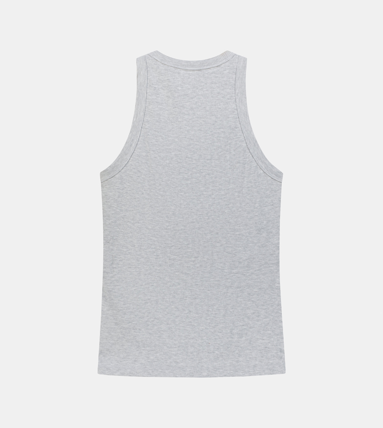 Ribbed Crew Neck Tank Top