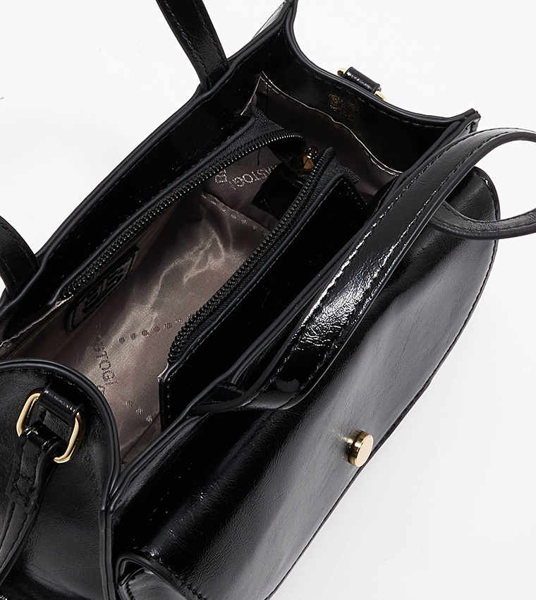 Zippered Top Handle Crossbody Bag