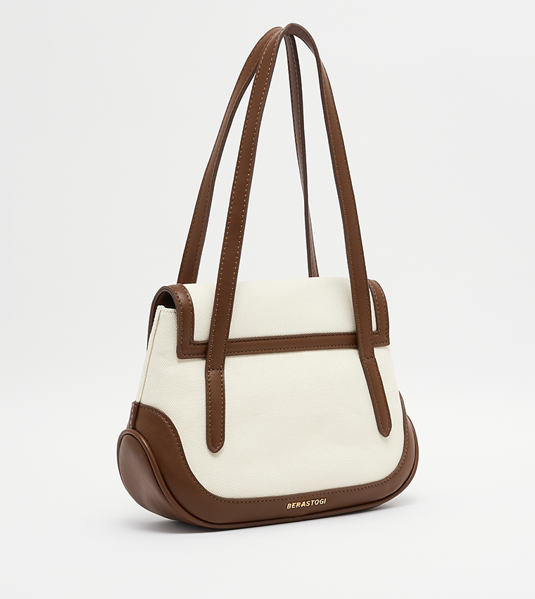 Textured Flap Closure Shoulder Bag