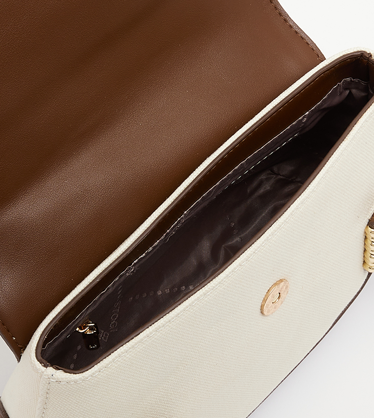 Textured Flap Closure Shoulder Bag