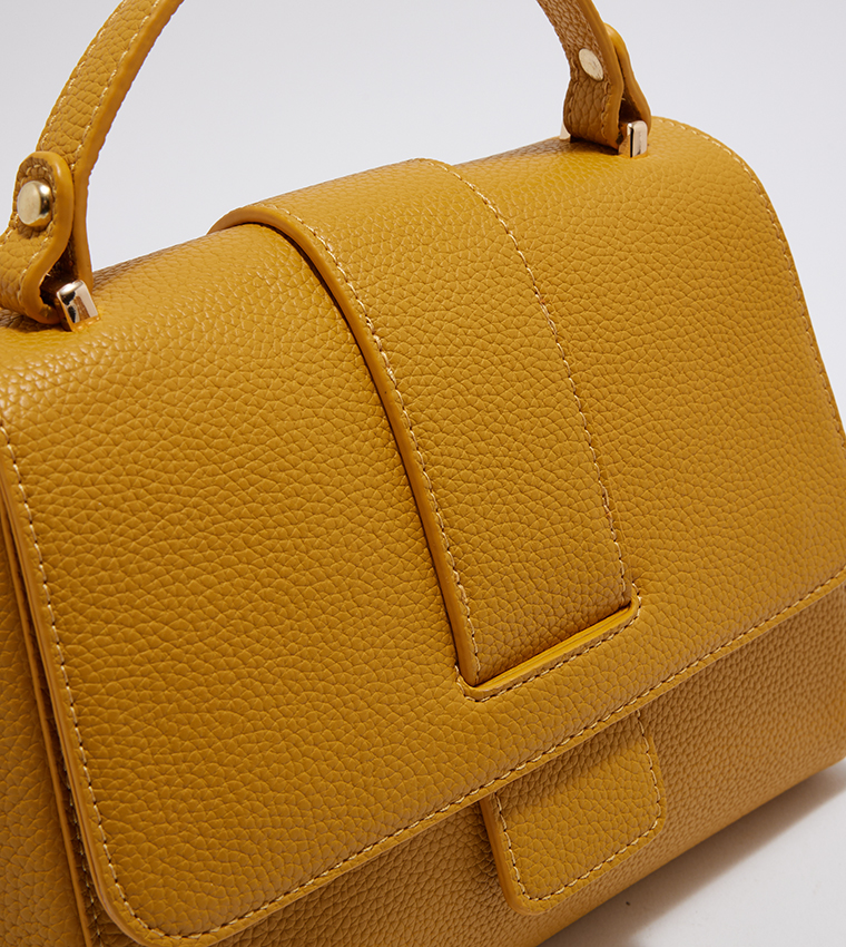 Textured Flap Closure Crossbody Bag