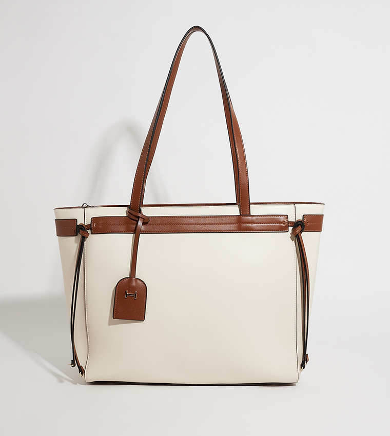 AYLA Contrast Trim Tote Bag