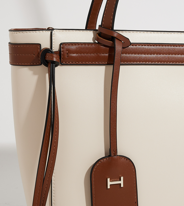 AYLA Contrast Trim Tote Bag