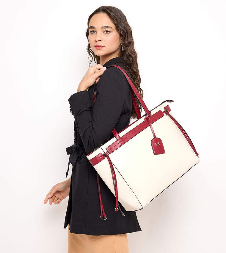 AYLA Contrast Trim Tote Bag