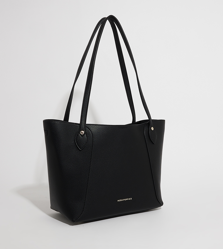 Buy Hush Puppies MARGOT Logo Detail Tote Bag In Black | 6thStreet UAE