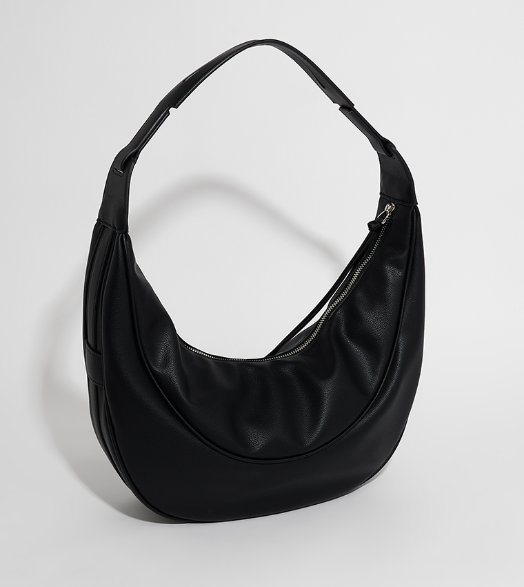 SIENNA Metal Accent Hobo Bag