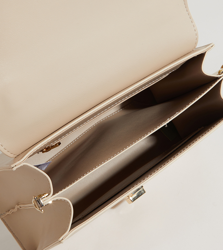 NHB SOCOTRA Textured Logo Detail Crossbody Bag