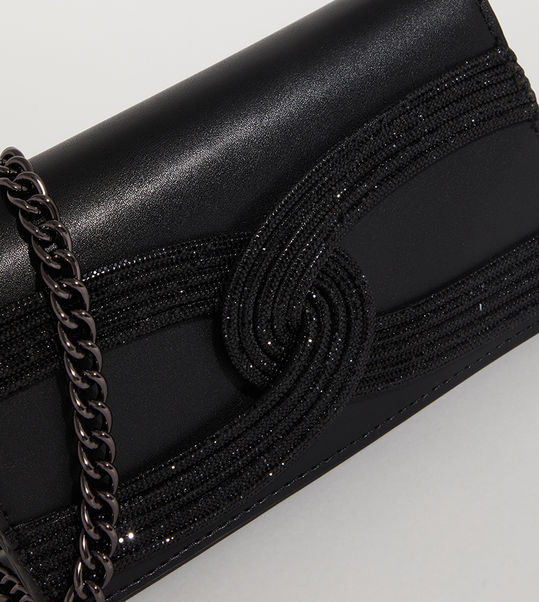 NHB SPRINKLE Embellished Chain Handle Crossbody Bag