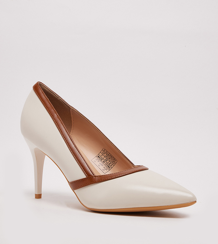 D-ELEANOR2 Contrast Trim Heel Pumps