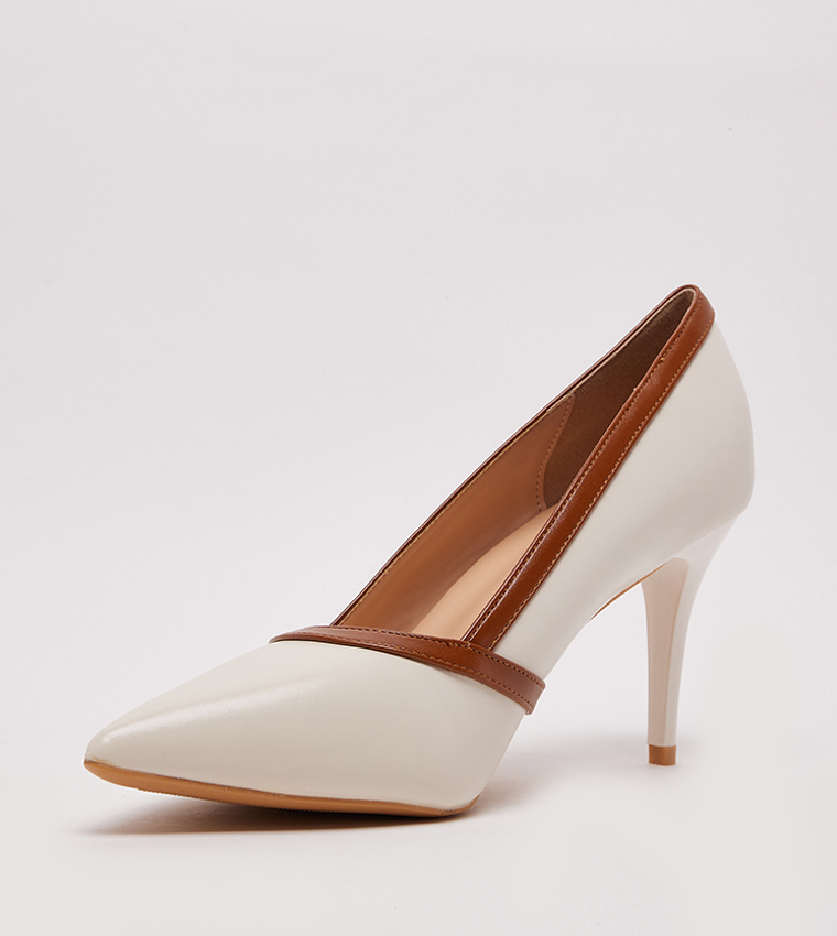 D-ELEANOR2 Contrast Trim Heel Pumps