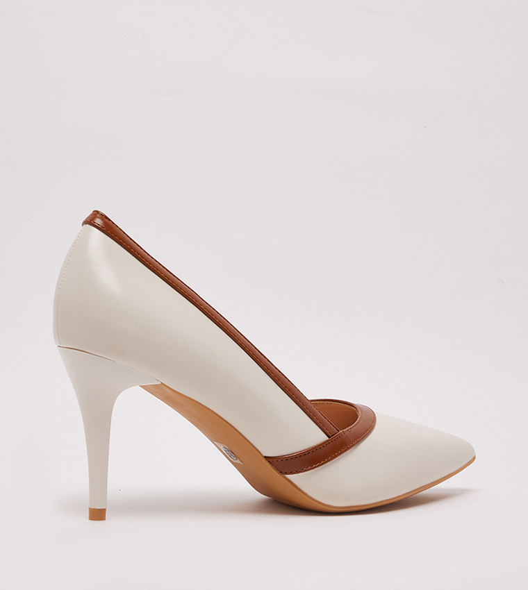 D-ELEANOR2 Contrast Trim Heel Pumps