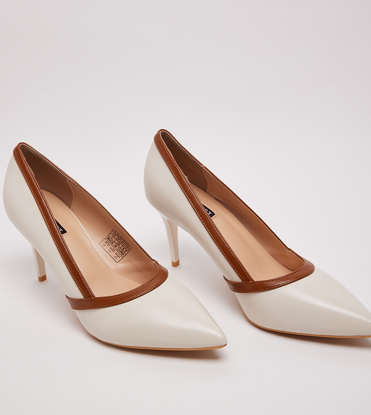 D-ELEANOR2 Contrast Trim Heel Pumps