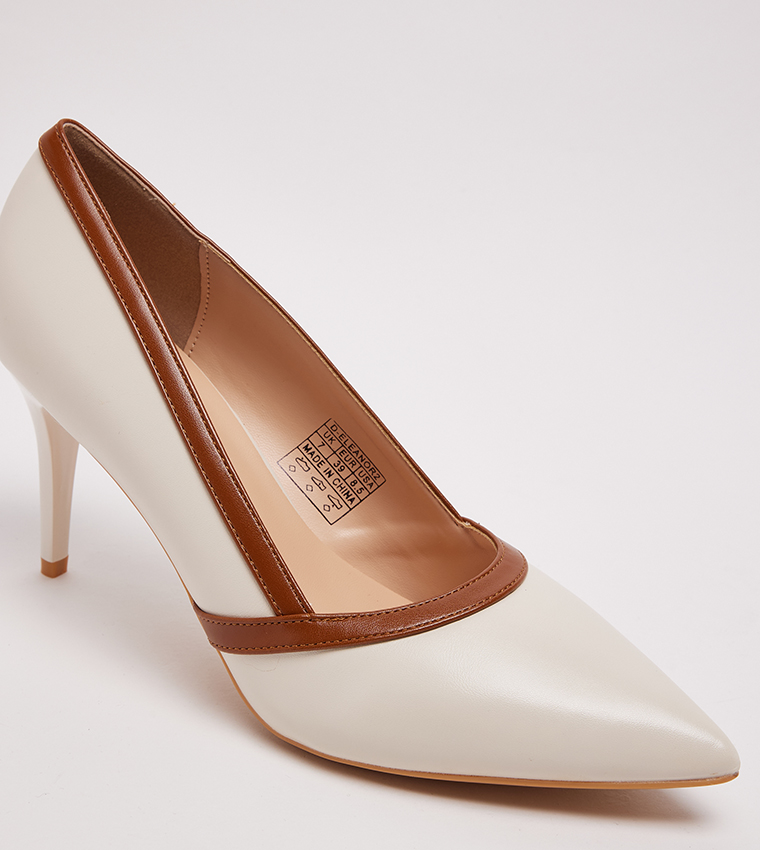 D-ELEANOR2 Contrast Trim Heel Pumps