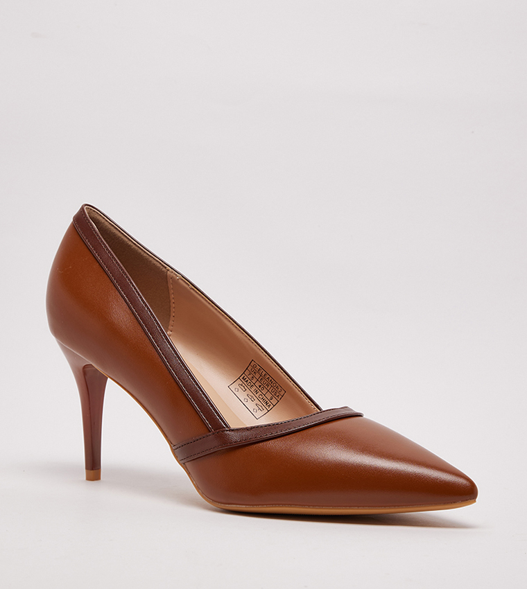 D-ELEANOR2 Contrast Trim Heel Pumps