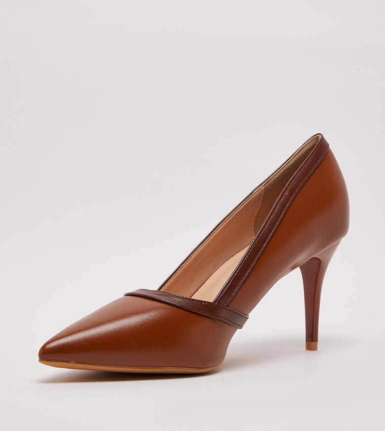 D-ELEANOR2 Contrast Trim Heel Pumps