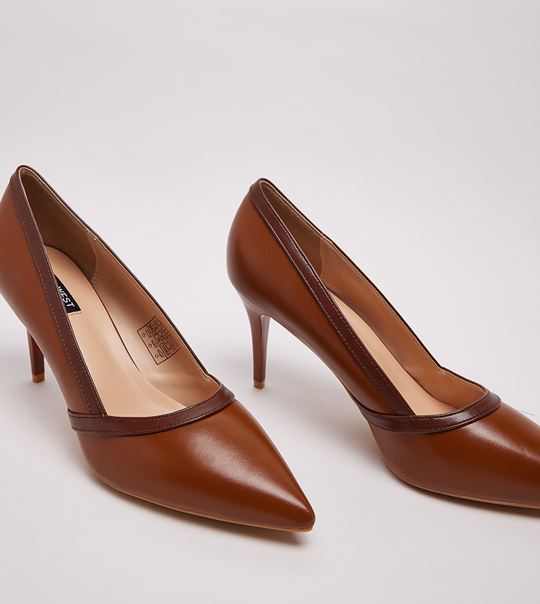 D-ELEANOR2 Contrast Trim Heel Pumps