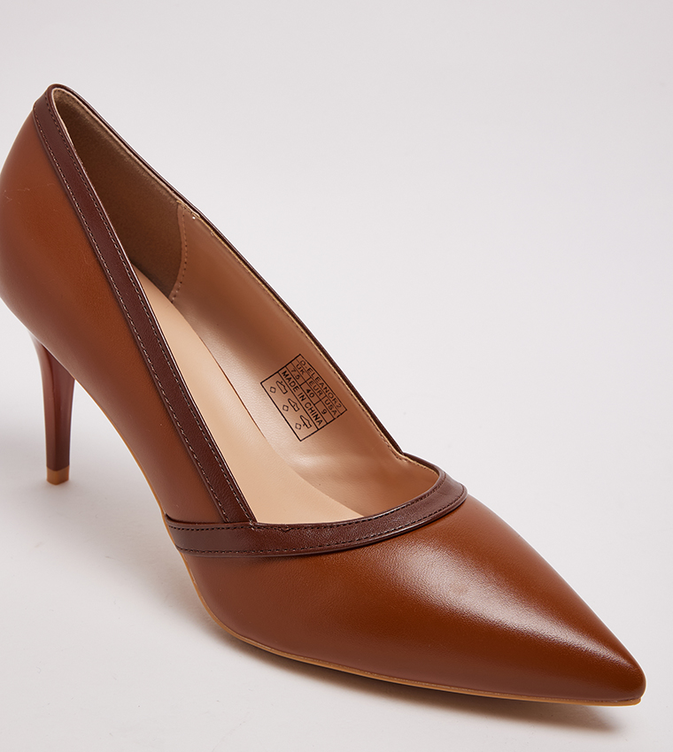 D-ELEANOR2 Contrast Trim Heel Pumps