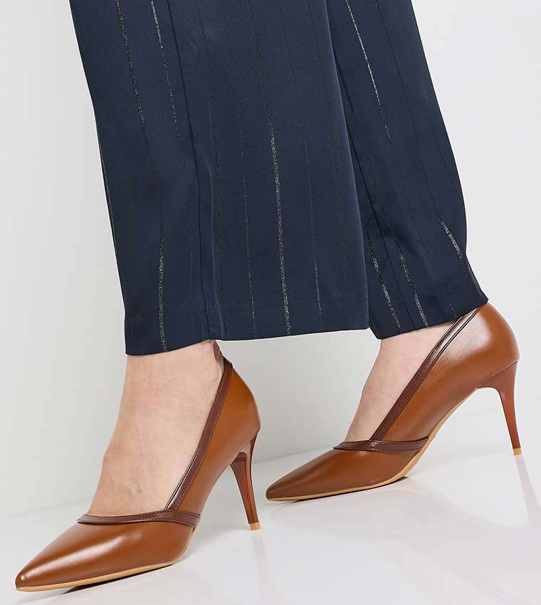 D-ELEANOR2 Contrast Trim Heel Pumps
