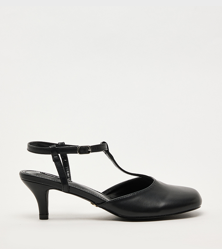 D-LARA Ankle Strap Heel Pumps