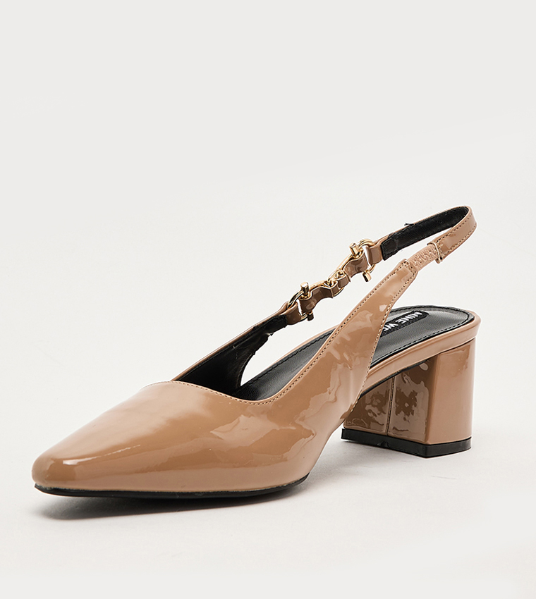 D-VERONICA Block Heel Slingback Pumps